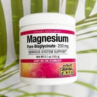 ราคา Natural Factors Magnesium Bisglycinate 200 mg แมกนีเซียม Nervous System Support (21637373821)