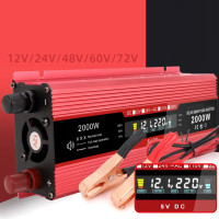 ราคา 500W 1200W 2000W Car Power Inverter 12V 24V DC To 220V AC Battery Voltage Transform LCD Solar Inverter (10224612584)