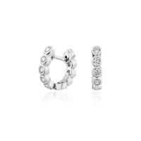 ราคา Glintz Ultra Basic Minimal ต่างหูห่วง กลม เงินแท้ ฝังเพชร cubic zirconia ฝังหุ้ม (19997602323)