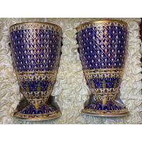 ราคา ชุดกระเบื้องไวน์เบญจรงค์คู่ 200 มิลลิลิตร พร้อมกล่องผ้าไหม A pair of wine cups in fine porcelain 200 milliliters in silk box handpainted by jj benjarong (13269203671)