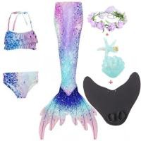 ราคา หญิง Mermaid หาง Beach เครื่องแต่งกายเสื้อผ้าที่มี Monofins บิกินี่ว่ายน้ำคอสเพลย์หางนางเงือกน้อยสำหรับชุดว่ายน้ำเด็ก (20146275022)