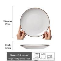 ราคา จานทานอาหารเซรามิคโบราณขนาด10 6นิ้วจานชามอาหารเช้าที่บ้านจานขนมหวานความงามสูงจานสลัดจานสเต็กพรีเมี่ยม ข้อบกพร่องเล็กน้อย (21608074363)