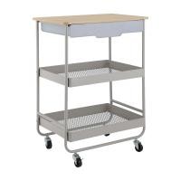 ราคา HomeHuk ชั้นวางของ 3 ชั้น พร้อมลิ้นชัก รุ่นซิมพลี่ สีเทา (22194984908)