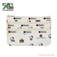 ราคา Lesportsac 3 Zip Cosmetic Bag กระเป๋าเครื่องสำอาง กระเป๋าตังสามซิป Style 7158 Hello Kitty (22641810528)