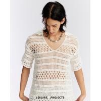 ราคา Leisure Projects V neck crochet polo shirt เสื้อโปโลถัก โครเชต์ คอวี (22580347133)
