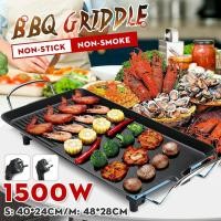 ราคา 1500W Electric Bakeware Teppanyaki Table Top Grill Plate Smokeless Nonstick Garden Camping BBQ Barbecue Griddle Indoor Outdoor (20581510892)