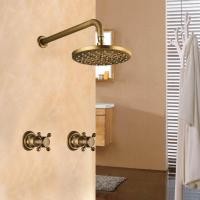 ราคา ชุดก๊อกน้ำฝักบัวน้ำฝน2ก๊อกน้ำฝักบัวติดผนังห้องน้ำทองเหลืองบรอนซ์โบราณหัวฝักบัวกลมขนาด8นิ้ว (22364326959)