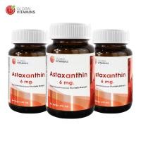 ราคา แพ็ค 3 ขวด แอสตาแซนธิน 6 มก โกลบอลวิตามิน Astaxanthin 6 mg Global Vitamins จากสารสกัดจากสาหร่ายฮีมาโตค็อกคัส พลูวิเอลิส แอสต้าแซนทิน แอสตาแซนทิน (21418557768)