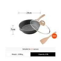 ราคา New Arrival JEETEE Marble Stone Non Stick Deep Frying Wok Chinese Wok pan with Lid 24 28 32CM Die cast Aluminum Wokpan Suitable for All Stoves Induction Compatible (21954181617)