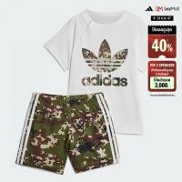 ราคา adidas ไลฟ์สไตล์ ชุดเสื้อยืดและกางเกงขาสั้นลายพราง เด็ก สีขาว IS3263 (22440840885)