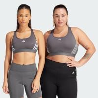 ราคา adidas Training Powerimpact Train Medium Support 3 Stripes Bra Women Grey IU1708 (22435153669)