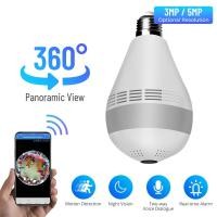 ราคา 360 WiFi Camera 3 5MP Wireless Night Vision IP Camera Smart Home Security CCTV Video Fisheye E27 Bulb Lamp House Network Camara (20543463370)