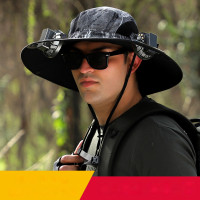 ราคา พัดลมคู่ หมวกบัคเก็ตพัดคู่ลมพลังงานแสงอาทิตย์ ปีกกว้าง พร้อมตาข่ายระบายอากาศหมวกกันแดด (22268582433)