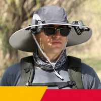 ราคา พัดลมคู่ หมวกบัคเก็ตพัดคู่ลมพลังงานแสงอาทิตย์ ปีกกว้าง พร้อมตาข่ายระบายอากาศหมวกกันแดด (22268582427)