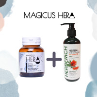 ราคา มาจิคัสเฮร่า Magicus Hera ลดผมร่วงผมบาง 1 กระปุกและแชมพู Herberich 1 ขวด (19890662390)