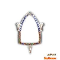 ราคา กรอบเงินแท้ 95 กรอบเงินหัวสิงห์ 3 ห่วง ลงยาเต็มหน้า 2 3 3 6 ซม และ2 5 3 9 ซม (21174855121)