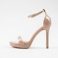 ราคา รองเท้าส้นเข็ม หนังแก้ว สูง 4 5 นิ้ว ทรงเปิดหน้าเท้า มีสายรัดข้อ เสริม Platform 1 นิ้ว รุ่น 9 3188 (21407359511)