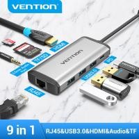 ราคา Vention USB C ฮับแบบ Type C ถึง4K RJ45 HDMI PD100W VGA 3 5มม USB 3 0ฮับ USB ตัวแปลงแบบหลายพอร์ตแท่นวางมือถือสำหรับแล็ปทอปแมคบุ๊ค Pro Samsung S21 Huawei Mate 30 Lenovo ตัวแยก Microsoft USB พอร์ต C ฮับ