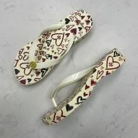 ราคา TORY BURCH 2023 summer new style TB thick soled womens flip flops seaside beach print European and American style flip flops womens slippers (20623473817)