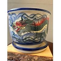 ราคา กระถางเซรามิคปากเรียบ ลายมังกรจีน งานวาดแฮนเมด ไซด์ 12 นิ้ว ออกใบกำกับภาษีได้ (22407341434)