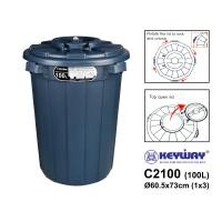 ราคา ถังน้ำพลาสติกมีฝาปิด ถังขยะมีฝาปิด 2ชั้น 100L KEYWAY รุ่น C 2100 (21485306728)