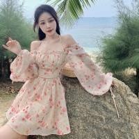 ราคา ชุดเดรสกระโปรงยาว คอวี ผ้าชีฟอง ลายดอกไม้ ดอกทิวลิป สีชมพู สีเหลือง สีขาว แฟชั่นฤดูร้อน สําหรับสตรี V724 (19797426247)