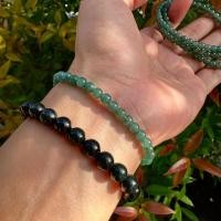 ราคา 5JA BL สร้อยข้อมือหยกเขียวจักรพรรดิ 5 มิล เนื้อแก้ว เนื้แฉ่ำ สีเขียวสด เขียวน้ำทะเลลึก กลม เงา สวย หยกพม่าแท้100 bl5 (20984614837)