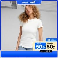 ราคา PUMA BASICS เสื้อยืดแบบมีโครงสร้างสำหรับผู้หญิง HER สีขาว 67600102 (22186912591)
