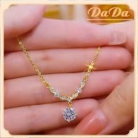 ราคา สร้อยคออิตาลีครึ่งทอง 18K AU750 จี้เพทายกลมเครื่องประดับสตรีความยาว 45 ซม (21904930824)