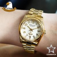 ราคา AMERICA EAGLE นาฬิกาข้อมือสุภาพบุรุษ สายสแตนเลส รุ่น AE008G GOLD WHITE (4884508539)