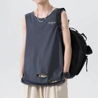 ราคา Original Balmain Paris Summer Mens Workout Tank Tops Quick Dry Gym Muscle Tee Training Sports Fitness Bodybuilding Sleeveless T Shirt Shredded Casual Beach Tank Top (18567713280)