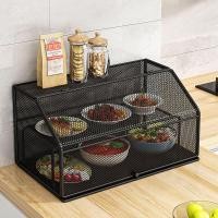 ราคา โมเดิร์น Minimalist KITCHEN Storage Rack SINGLE Double Layer ชามโลหะตะเกียบชั้นวางของ Home ใช้ฝาครอบการเก็บรักษาอาหาร (22687435358)