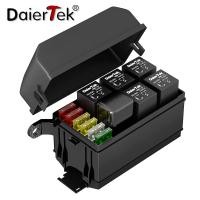 ราคา DaierTek 12V Relay Box 6 Slots Relay Block 6 Way ATC ATO Fuse Relay Box Fuse Block with Relay Universal Waterproof Kit for Car (20691605209)