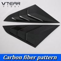 ราคา Vtear แผ่นกระจกรถด้านหลังตกแต่งโตโยต้า VIOS YARIS ATIV 2023 2024แผ่นบานเกล็ด2ชิ้นพลาสติกชุบโครเมียมสีดำลวดลายคาร์บอนไฟเบอร์ชิ้นส่วนวาล์วภายนอกยานยนต์ (20619045341)