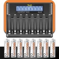 ราคา Yonii ALL8ชิ้นแบตเตอรี่1 2V NI MH AA2800mAh AAA ชาร์จไฟได้ถ่าน AA 3A NiMH แบตเตอรี่2A AAA พร้อมที่ชาร์จแบตเตอรี่8ช่อง 3 7V LCD Battery Charger (21651678486)