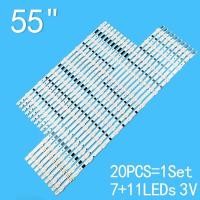 ราคา 20pcs LED Strip 11 7 L R สำหรับ SAMSUNG 55 2013SVS55F D2GE 550SCA R3 D2GE 550SCB R3 UA55F6400 UA55F6800 UA55F6300 UN55F635หลอด UA55F6400DK 10 เส้น 18ดวง 3V 2ท่อนต่อกัน สินค้าใหม่ (22366479082)