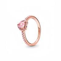 ราคา 100 Authentic Pandora Sparkling Elevated Heart Ring JZ1001 (21173392341)
