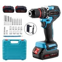 ราคา สว่านไฟฟ้าไร้สาย 199V สว่านไร้สาย Brushless มอเตอร์ไร้แปรงถ่าน สว่านกระแทกไร้สาย 3 ระบบ 2 เกีย สำหรับงานไม้ คอนกรีต (22464602039)