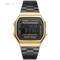 ราคา Casio A168WEGB 1B นาฬิกาผู้ชายและผู้หญิง นาฬิกาแฟชั่นอินเทรนด์ ลำลอง (12930716111)