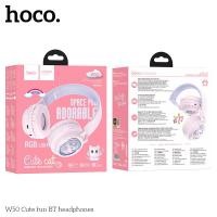 ราคา Hoco หูฟังครอบสำหรับเด็ก แบบมีบลูทูธ ไร้สาย พับเก็บได้ แต่งแถบไฟพร้อมการ์ตูนแมวในหูครอบ หูฟังเด็ก W50 (22218243994)