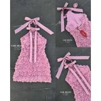 ราคา Nabi Brand มินิเดรสกุหลาบ 3D สีชมพูสุดหรู ดอกแน่นมากก สีสวยหวานฉ่ำ (21518842559)