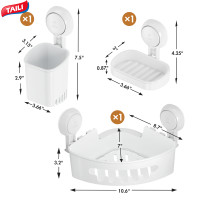 ราคา TAILI ชั้นวางของในห้องน้ำแบบไม่มีหมัดสำหรับห้องน้ำที่แขวนเก็บของในห้องน้ำในห้องน้ำที่ใช้ในครัวเรือนกล่องสบู่ติดผนังแบบดูดติดผนังชั้นสบู่ห้องน้ำเก็บแปรงสีฟันไฟฟ้าหวีเก็บติดผนัง (22210222316)