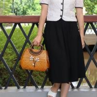 ราคา กระเป๋าสาน กระจูด กระเป๋าแฮนด์เมด handmade มีให้เลือกสองขนาด มี2สี (22442841189)
