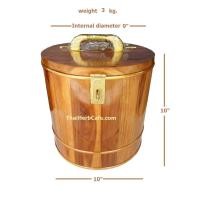 ราคา ถังไม้สัก ถังทองทรงกลม ถังเงินถังทอง ถังเก็บเงิน ถังเก็บทอง กระปุกออมสินไม้สัก ออมสินไม้สัก ถังออมสินไม้สัก ไม้สักทอง รอบถัง 10 นิ้ว (378936972)