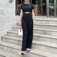 ราคา ส่งฟรี JUNI SET สีดำ 1 เซต ชุดผ้าฝ้าย ลินิน เสื้อครอป กางเกงขายาว ชุดเซ็ท ผู้หญิง Prosperous th (22431468770)