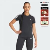 ราคา adidas ไลฟ์สไตล์ เสื้อยืด Essentials Slim 3 Stripes ผู้หญิง สีดำ GL0784 (22439009546)