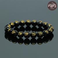 ราคา อาเป่า หินนิลดำ แกะสลักลายสัญลักษณ์โอม Onyx ขนาด 10 มิล คัดหิน หินนิลกาฬ กำไลหินสี กำไลหินนำโชค หินสีดำ หินโอม หินมงคล สร้อยข้อมือ (529180394)