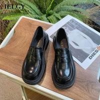 ราคา IELGY รองเท้าโลฟเฟอร์ส้นหนาสีดำสำหรับผู้หญิง (15641038355)