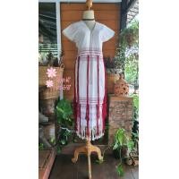 ราคา เสื้อกะเหรี่ยง ผ้าทอกะเหรี่ยง ผ้าทอมือ เสื้อคู่รักกะเหรี่ยง สินค้ากะเหรี่ยง มะมอเดรส Mamoedress karen dress (20942179574)