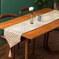 ราคา Luxury Gold Table Runner Jacquard Tablecloth Narrow with Tassels for Dinning Table Wedding Party Christmas Decoration Bed Runner (19992334335)